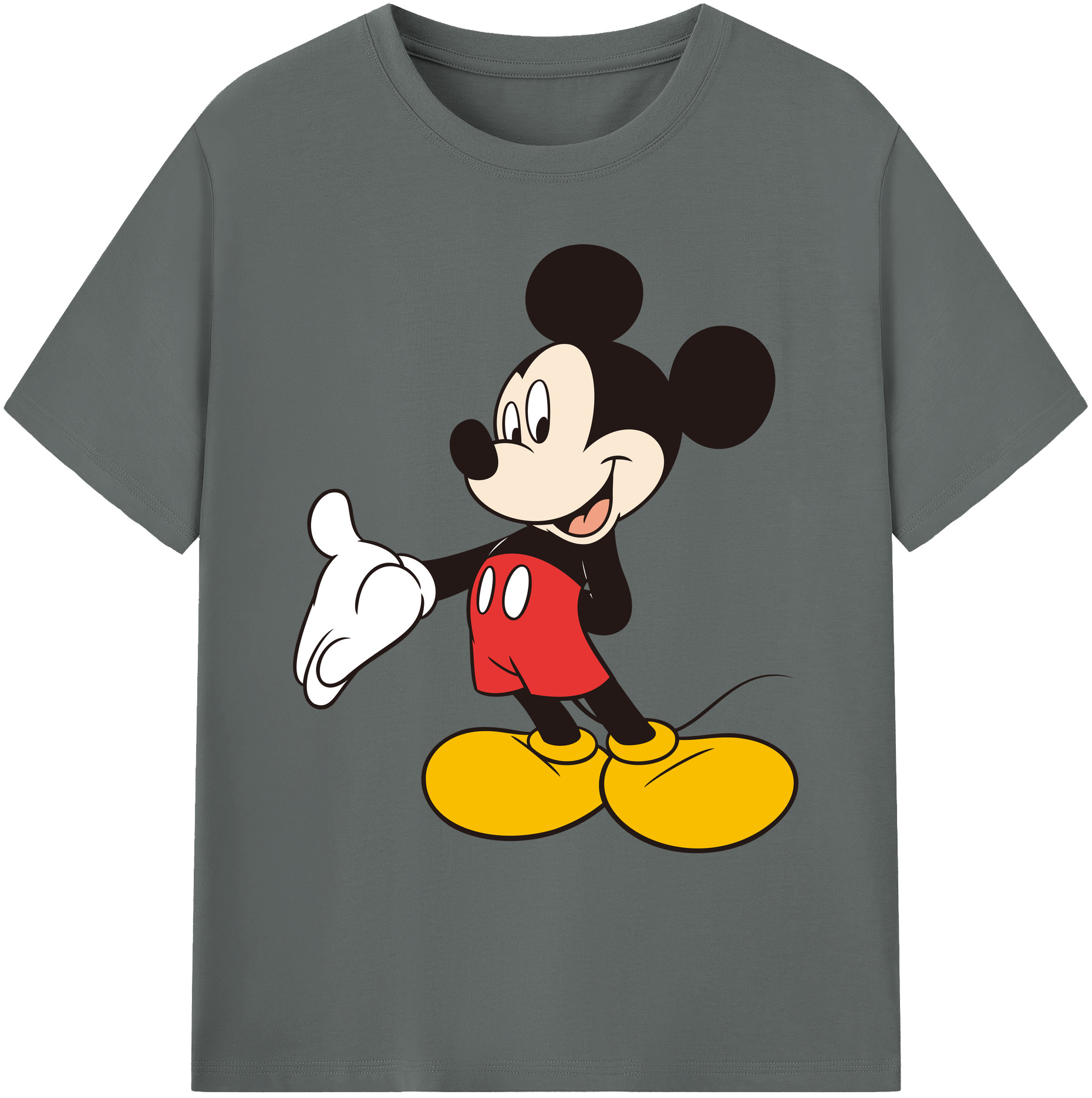 ミッキーマウス Mickey Mouse 綿100％ メンズ半袖Tシャツ｜肌触りやわらか＆通気性